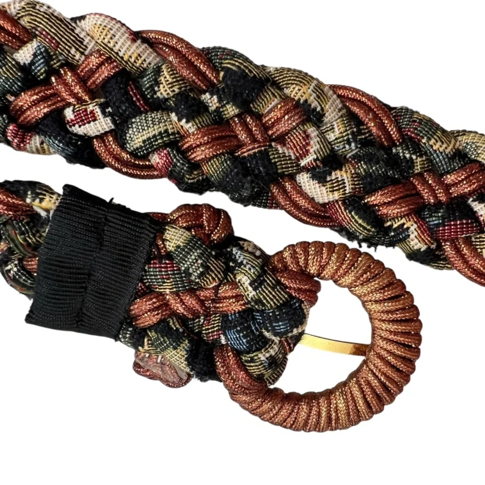 Vintage Metallic Braided Rope Belt
